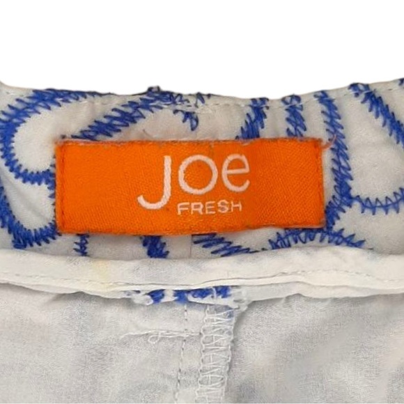 Joe Fresh Cotton Floral Embroidered Blue & White Shorts - Picture 10 of 12